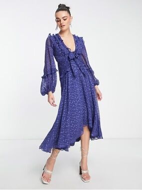ASOS DESIGN pleat detail midi dress